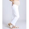 imageMotherhood Maternity Womens Secret Fit Over The Belly Slim Straight Leg Pregnancy JeansBright White