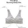 imageMotherhood Maternity Womens Soft Cotton Spandex Wrap Front Maternity ampamp Nursing Sleep Bralette Bra S3xGrey Cloud Stripe 1 Pack