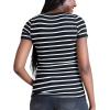 imageMotherhood Maternity Womens Square Neck Rib Knit Short Sleeve Pregnancy TopBlack  White Stripe