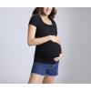 imageMotherhood Maternity Womens Square Neck Rib Knit Short Sleeve Pregnancy TopBlack