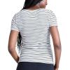 imageMotherhood Maternity Womens Square Neck Rib Knit Short Sleeve Pregnancy TopWhite  Black Stripe