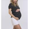 imageMotherhood Maternity Womens Under The Belly Cutoff Denim Pregnancy ShortBright White