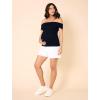 imageMotherhood Maternity Womens Under The Belly Cutoff Denim Pregnancy ShortBright White