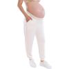 imageMotherhood Maternity Womens Scuba Underbelly Pregnancy Pocket Jogger SweatpantWinter White