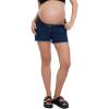 imageMotherhood Maternity Womens Under The Belly Cutoff Denim Pregnancy ShortDark Wash