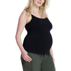 imageMotherhood Maternity Womens Clip Down Nursing Tank Top Cami with Adjustable Straps for BreastfeedingBlack
