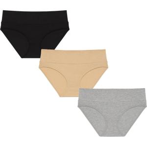 imageMotherhood Maternity Womens Foldover Brief Panty 3PackHeather GreyEssential NudeCore Black