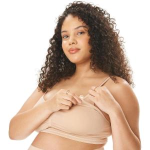 imageMotherhood Maternity Womens Hands Free Pumping Seamless Clip Down Nursing Bra for BreastfeedingEssential Nude