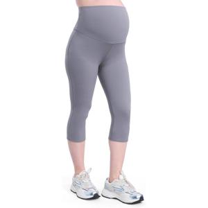 imageMotherhood Maternity Womens Over The Belly Active Capri Pregnancy LeggingCharcoal