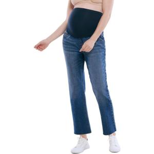 imageMotherhood Maternity Womens Secret Fit Over The Belly Slim Straight Leg Pregnancy JeansMedium Wash