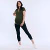 imageMotherhood Maternity Womens Essential Stretch Secret Fit Over The Belly Pregnancy Crop Capri LeggingBlack
