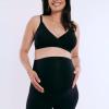 imageMotherhood Maternity Womens Essential Stretch Secret Fit Over The Belly Pregnancy Crop Capri LeggingBlack