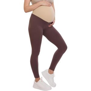 imageMotherhood Maternity Womens Essential Stretch Full Length Secret Fit Over The Belly Pregnancy LeggingFrench Roast