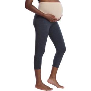 imageMotherhood Maternity Womens Essential Stretch Secret Fit Over The Belly Pregnancy Crop Capri LeggingCharcoal