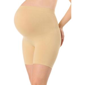 imageMotherhood Maternity Womens Shapewear Underwear Mid Thigh Over the Belly Seamless Support Shaper PantyNude