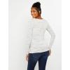 imageMotherhood Maternity Womens Maternity Long Sleeve VNeck Side Ruched Fashion Tee ShirtGrey Space Dye