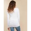 imageMotherhood Maternity Womens Maternity Long Sleeve VNeck Side Ruched Fashion Tee ShirtWhite