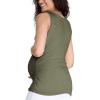 imageMotherhood Maternity Womens Side Ruched Scoop Neck Pregnancy Tank TopBeetle