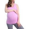 imageMotherhood Maternity Womens Side Ruched Scoop Neck Pregnancy Tank TopCyclamen