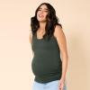 imageMotherhood Maternity Womens Side Ruched Scoop Neck Pregnancy Tank TopDeep Depths