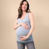 imageMotherhood Maternity Womens Side Ruched Scoop Neck Pregnancy Tank TopHeather Grey