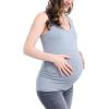 imageMotherhood Maternity Womens Side Ruched Scoop Neck Pregnancy Tank TopHeather Grey