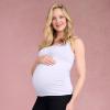 imageMotherhood Maternity Womens Side Ruched Scoop Neck Pregnancy Tank TopWhite