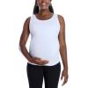 imageMotherhood Maternity Womens Side Ruched Scoop Neck Pregnancy Tank TopWhite