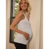 imageMotherhood Maternity Womens Side Ruched Scoop Neck Pregnancy Tank TopWhite