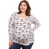 imageMotherhood Maternity Womens Maternity Long Sleeve VNeck Side Ruched Fashion Tee ShirtFloral Stripe
