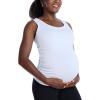 imageMotherhood Maternity Womens Side Ruched Scoop Neck Pregnancy Tank TopWhite