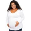 imagePlus Size Long Sleeve Side Ruched Maternity Tee