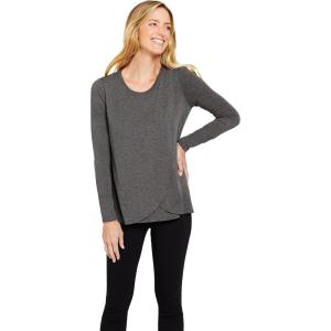 imageMotherhood Maternity Womens Long Sleeve Scoop Neck Tulip Nursing Tee ShirtGrey