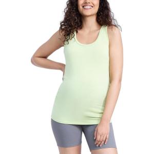 imageMotherhood Maternity Womens Side Ruched Scoop Neck Pregnancy Tank TopSoft Lime