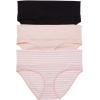 imageMotherhood Maternity  3 Pack Maternity Panties  Foldover and Bikini Style Underwear for Pregnancy  Sizes Small to 3XBlack  Pink  EgretPink Stripe