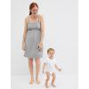 imageMotherhood Maternity Womens Lace Trim Clip Down Nursing Nightgown ampamp Lounge Dress for BreastfeedingHeather Grey