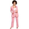 imageMotherhood Maternity Womens Maternity Satin Trim 3 Piece Pajama Set with Nursing FunctionWild Rose Floral