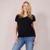 imageMotherhood Maternity Womens Maternity Short Sleeve VNeck Side Ruched Tee ShirtBlack