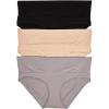 imageMotherhood Maternity  3 Pack Maternity Panties  Foldover and Bikini Style Underwear for Pregnancy  Sizes Small to 3XBlack  Nude  Flat GreyMulti Pack