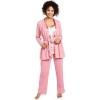 imageMotherhood Maternity Womens Maternity Satin Trim 3 Piece Pajama Set with Nursing FunctionWild Rose Floral