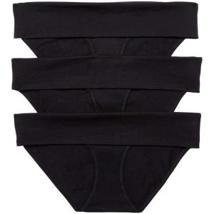 imageMotherhood Maternity  3 Pack Maternity Panties  Foldover and Bikini Style Underwear for Pregnancy  Sizes Small to 3XAll Black Pack
