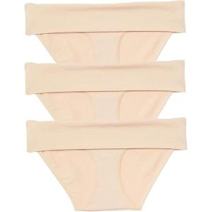 imageMotherhood Maternity  3 Pack Maternity Panties  Foldover and Bikini Style Underwear for Pregnancy  Sizes Small to 3XAll Nude Pack