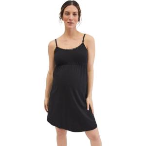 imageMotherhood Maternity Womens Lace Trim Clip Down Nursing Nightgown ampamp Lounge Dress for BreastfeedingBlack