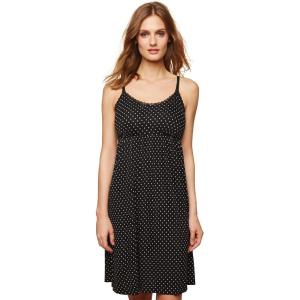 imageMotherhood Maternity Womens Lace Trim Clip Down Nursing Nightgown ampamp Lounge Dress for BreastfeedingBlackWhite Dot