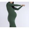 imageMotherhood Maternity Womens Long Sleeve Rib Knit Column Midi Pregnancy Bodycon DressGreen Pastures