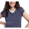 imageMotherhood Maternity Womens Raglan Sleeve Rib Knit Midi Pregnancy Bodycon DressPeacoat White Stripe