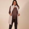 imageMotherhood Maternity Womens Sleeveless Long Pregnancy Puffer Vest with PocketsBeige