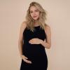 imageMotherhood Maternity Womens Sleeveless Racerback Rib Knit Midi Pregnancy Bodycon DressBlack