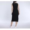 imageMotherhood Maternity Womens Sleeveless Rib Knit Midi Pregnancy Bodycon DressBlack