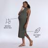 imageMotherhood Maternity Womens Sleeveless Rib Knit Midi Pregnancy Bodycon DressGreen Pastures